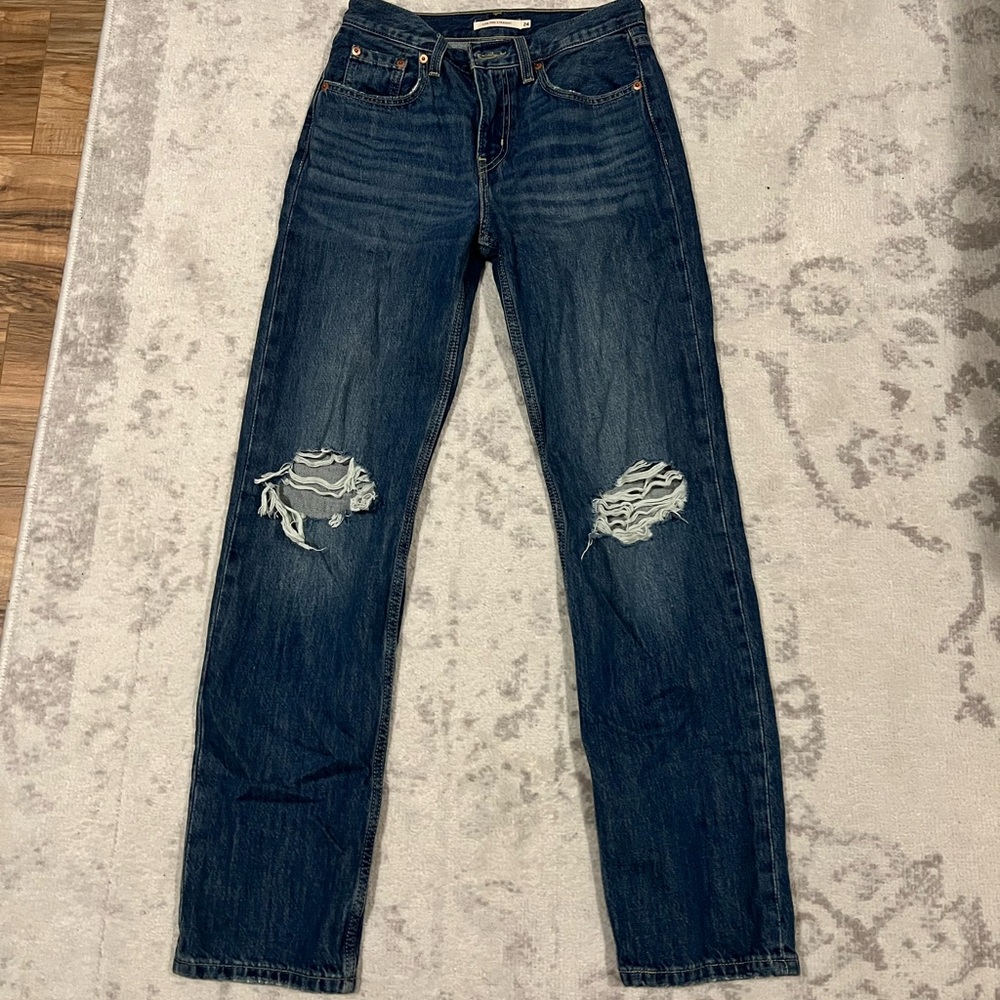 Levi low pro dark washed jeans
